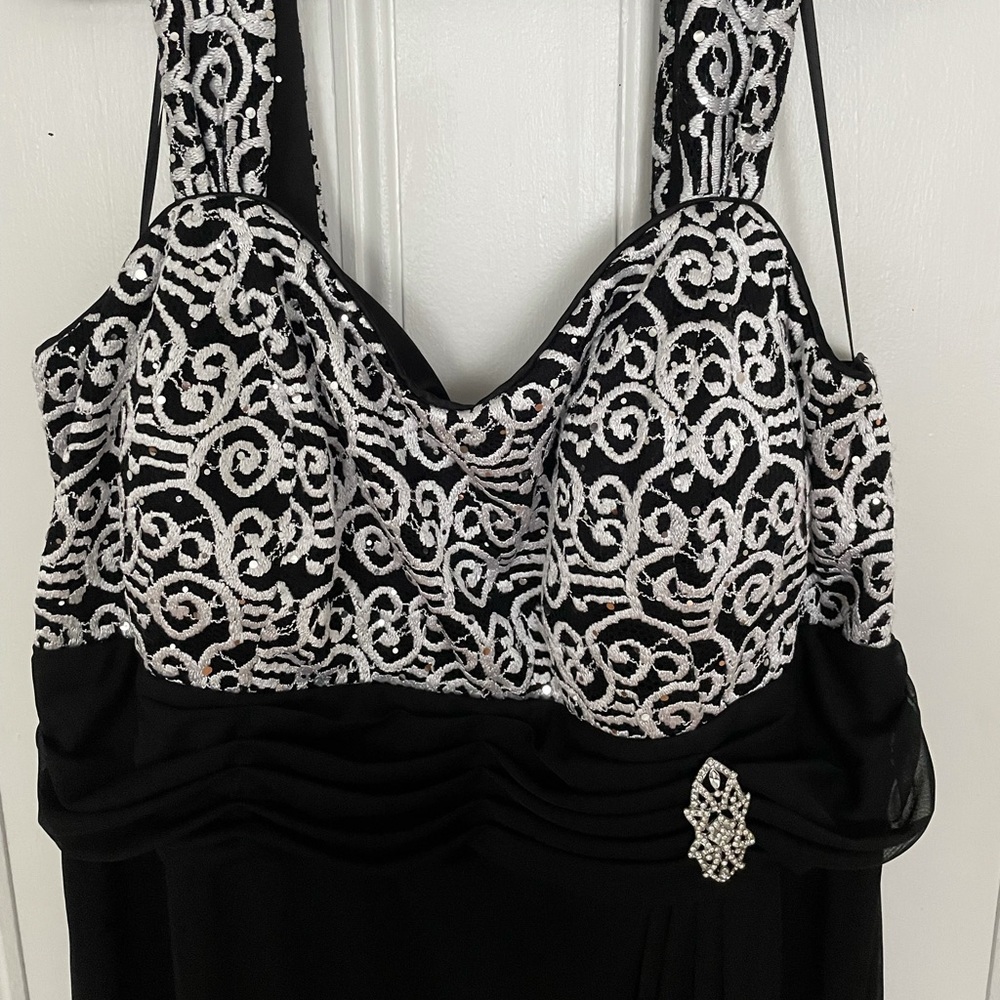 Two piece R&M Richards black formal dress